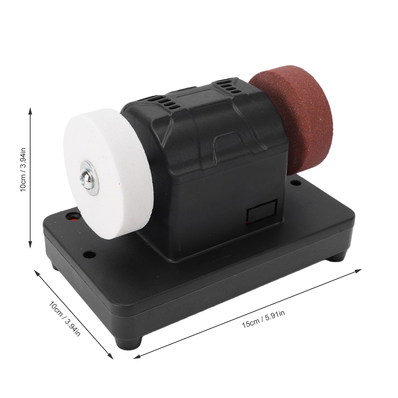 Fafeicy Amoladora de Banco Inalámbrica Mini Amoladora de Banco de Pequeña 2000-6000 RPM Velocidad Variable con Discos Abrasivos Dobles de 3 Pulgadas Grano 36 60 para