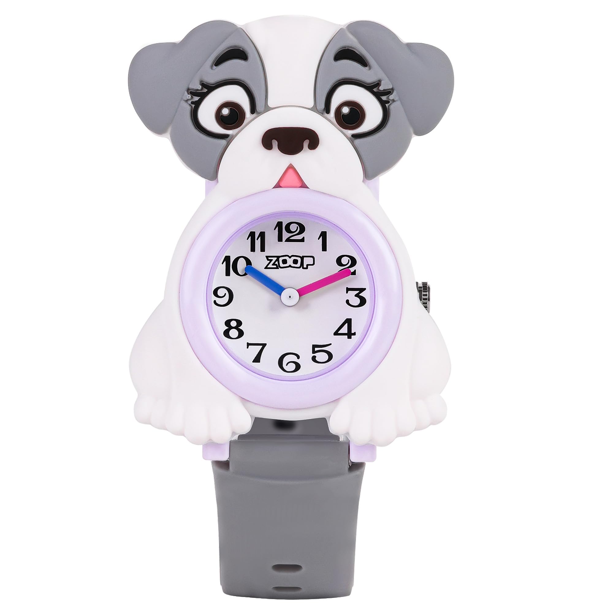 Zoop Analog Doggy Watch with White Dial & Grey Strap for Boys Girls Kids, from House of Titan - 26044PP01