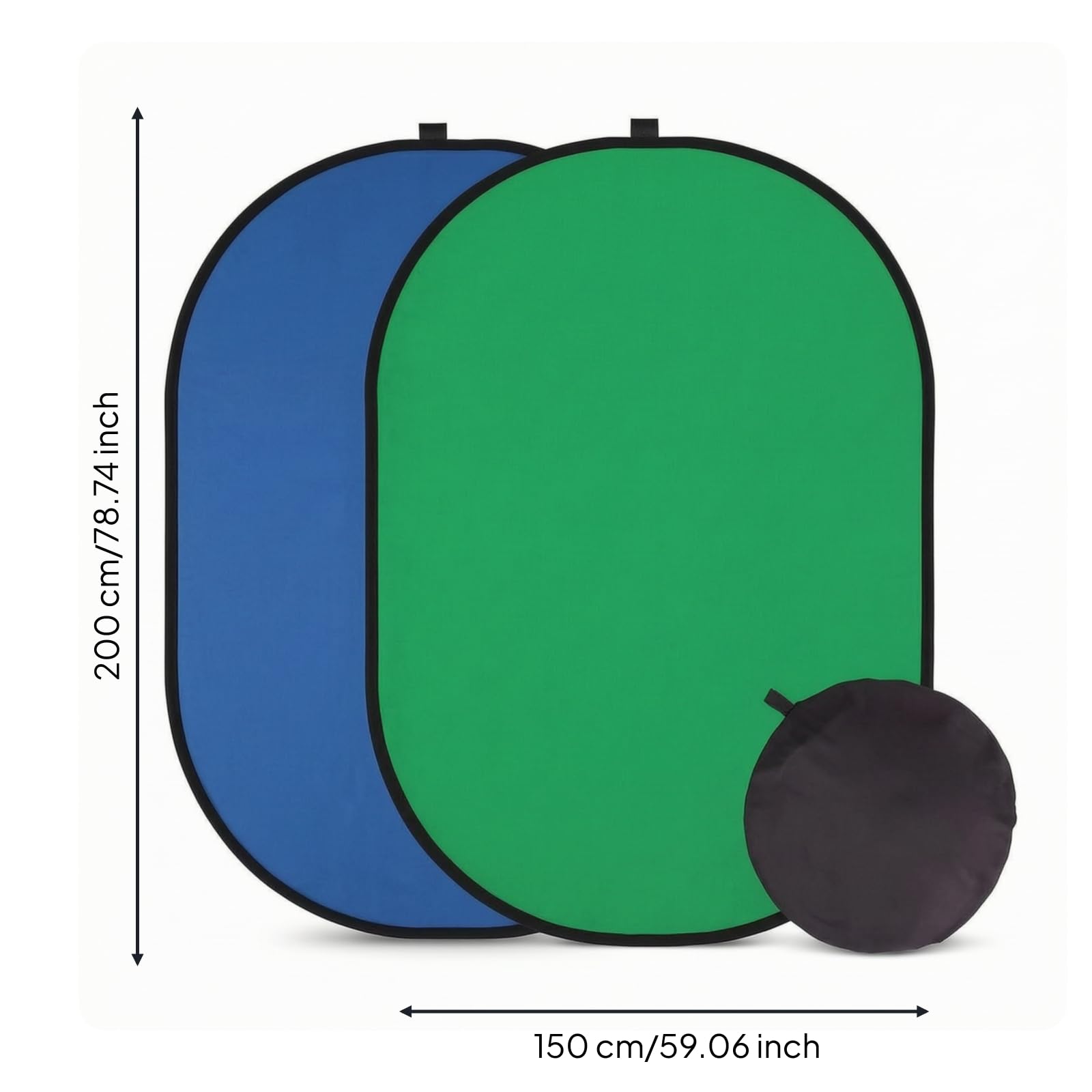 Pannello Sfondo Pieghevole Portatile Sfondo Pieghevole Chromakey Fotografico Bicolore per Riprese Video, Casa, 150 200cm, Pannello Di Sfondo Blu E Verde Due In Uno
