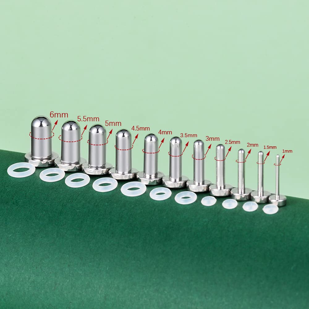 TBOSEN Zestaw o dokładnych wymiarach tunele do uszu ze stali nierdzewnej z O-ringiem rozciągacze gauge zestaw do piercingu, 1-6mm, Metal, Piaskowiec