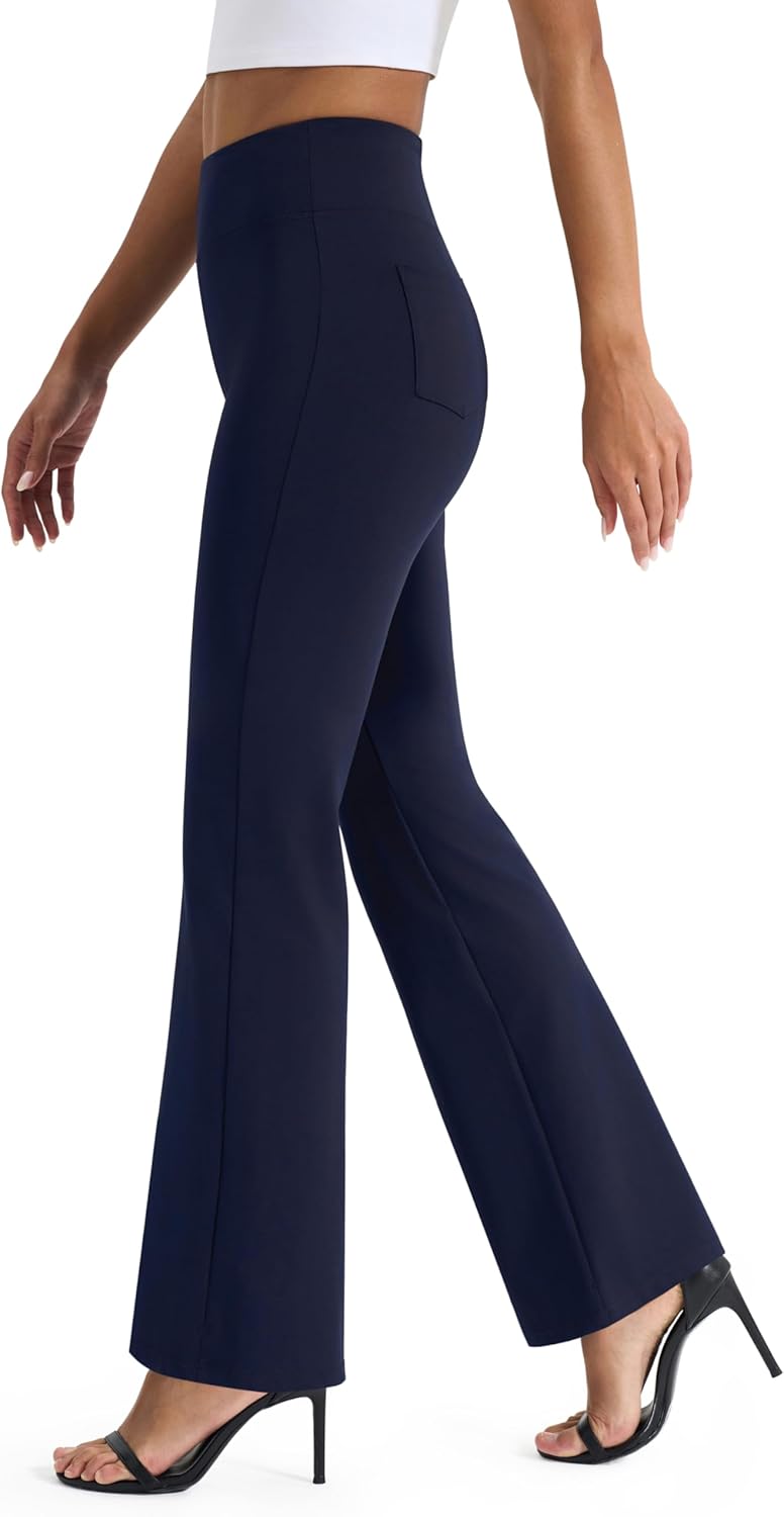 AFITNE Women's Yoga Dress Pants High Waist Pull On Work Pants 2025 Stretchy Office Casual Slacks