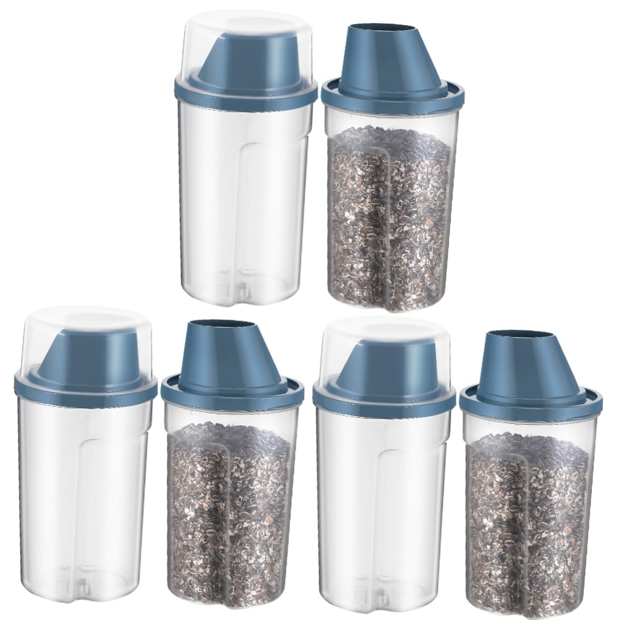 Sosoport 6stücke Klarer Futterbehälter Für Haustiere Luftdichter Pet Food Bucket Für Katzen Hunde Und Vögel Mit Praktischem Ausgießer Und Sichtfenster Zur Einfachen Befüllung