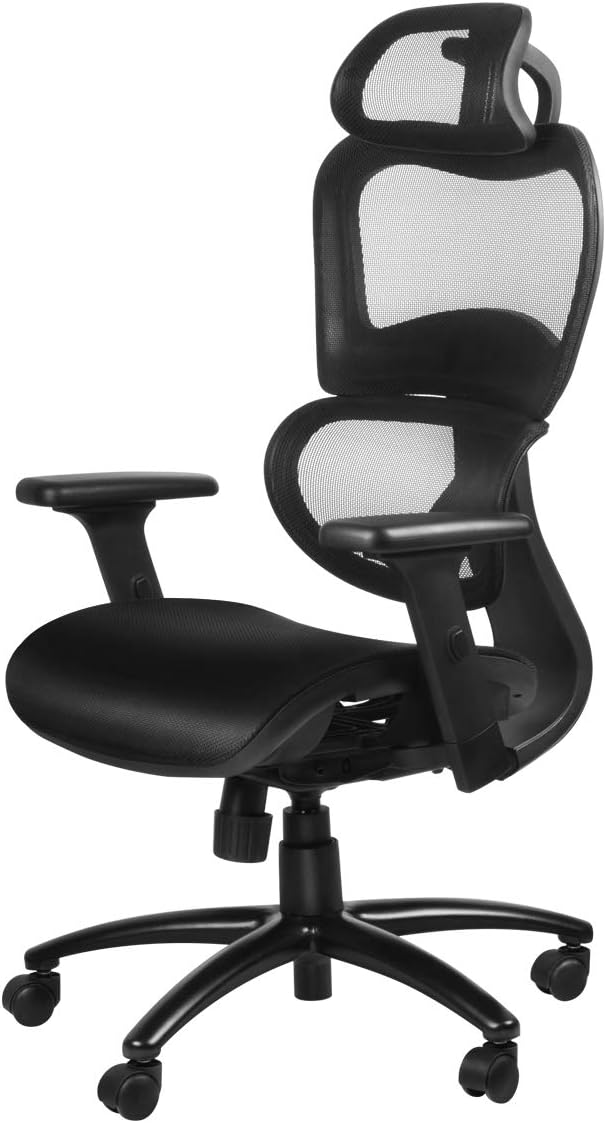 Duramont Ergonomic Office Chair with Lumbar Support - High Back Executive Chair with Breathable Mesh - Desk and Task Chair with Adjustable Head & 3D Arm Rests, Seat Height - Reclines