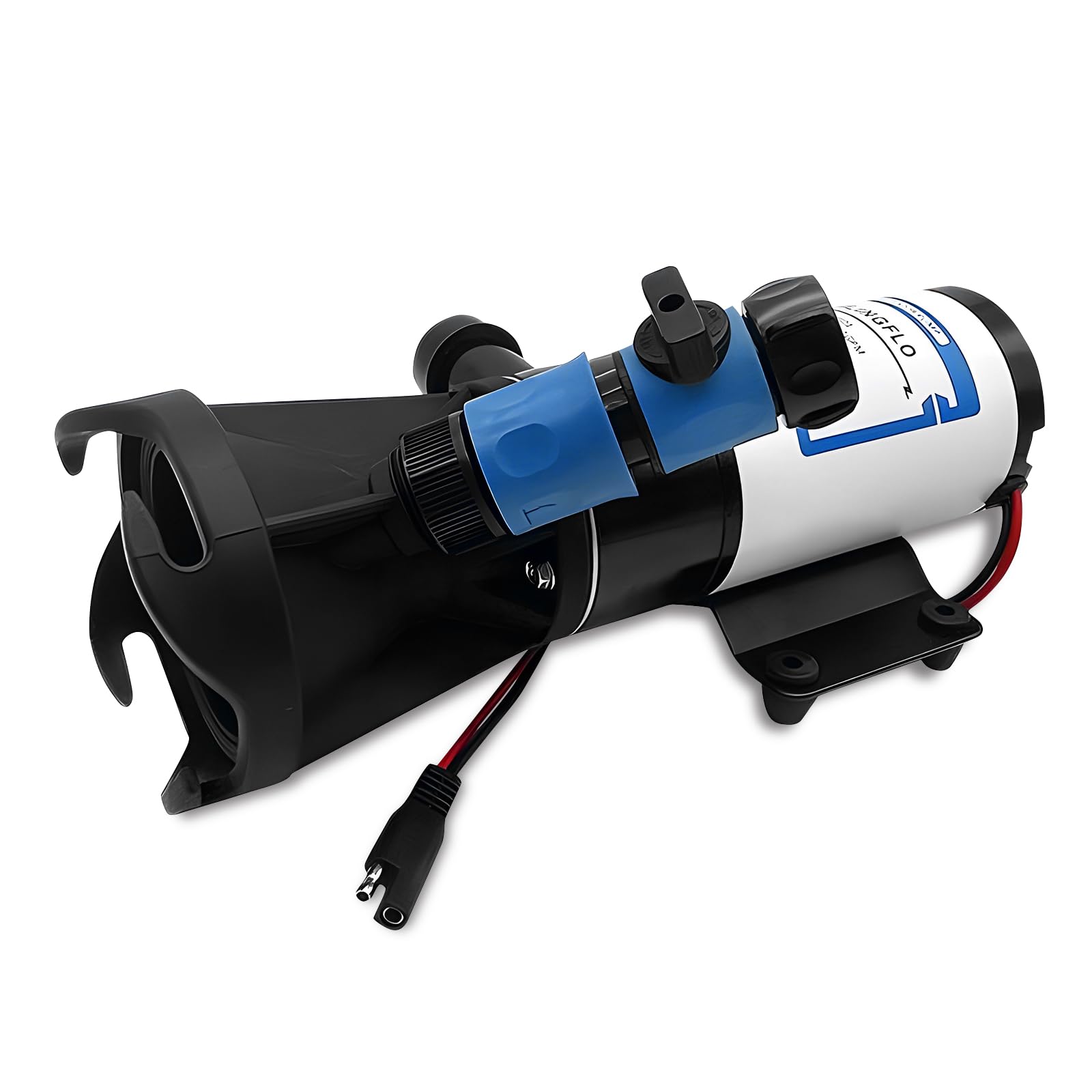 Photo 1 of 12V DC Macerator Pump - 12 GPM (45LPM), Marine Toilet Waste Electric Caravan with Garden Hose Discharge Port, Quick Release Sewage Pump with Fresh Water Rinse and Manual Crushing Function (HYMP1-4501)