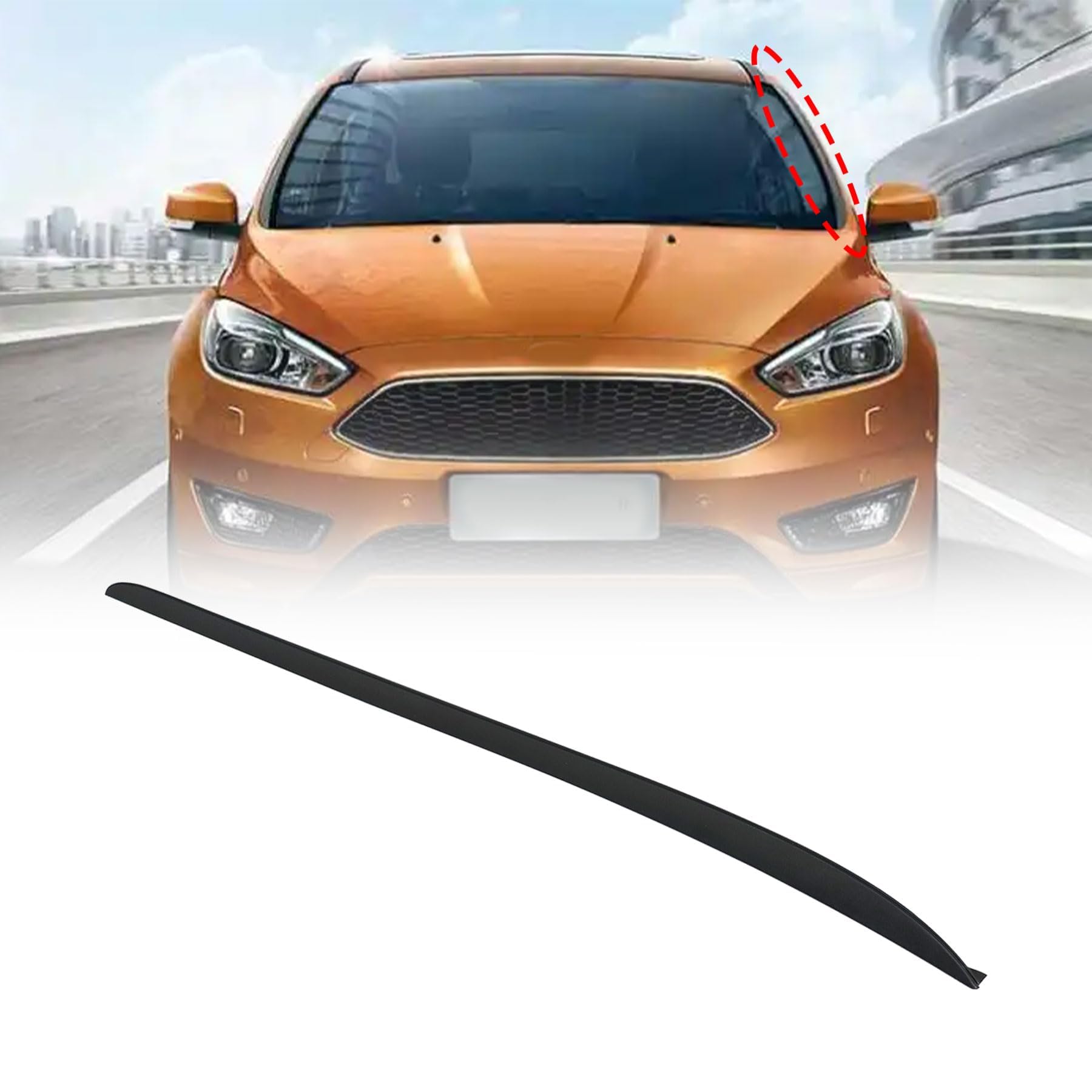 XQSMWF Moulure de pilier de pare-brise côté conducteur compatible avec Ford Focus 2012-2018 Remplace CP9Z-5803137-A CP9Z-5803136-A