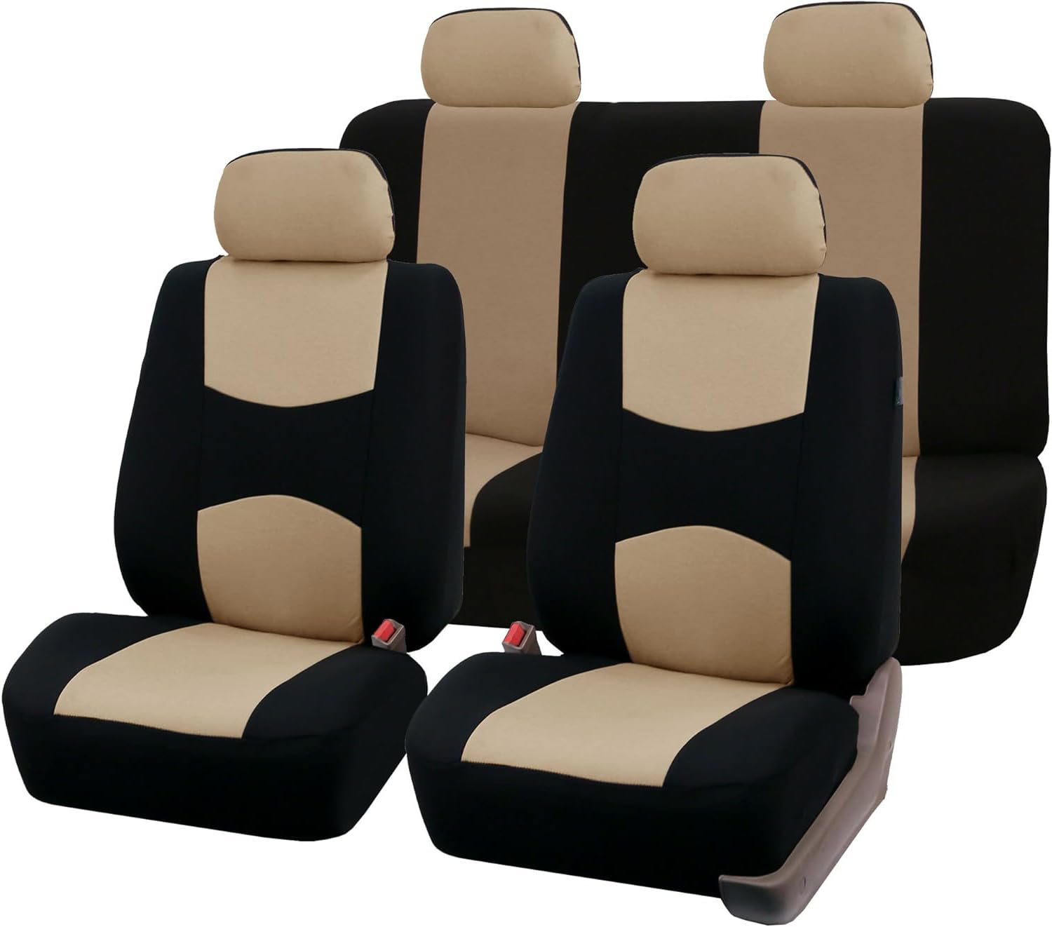 Autostoelhoezen voor Nissan Note E11 2005-2007 2008 2009 2010 2011 2012 2013, Ademend Slijtvast Antislip Autostoelkussenbeschermers Autostoelhoezen Volledige Set,Beige