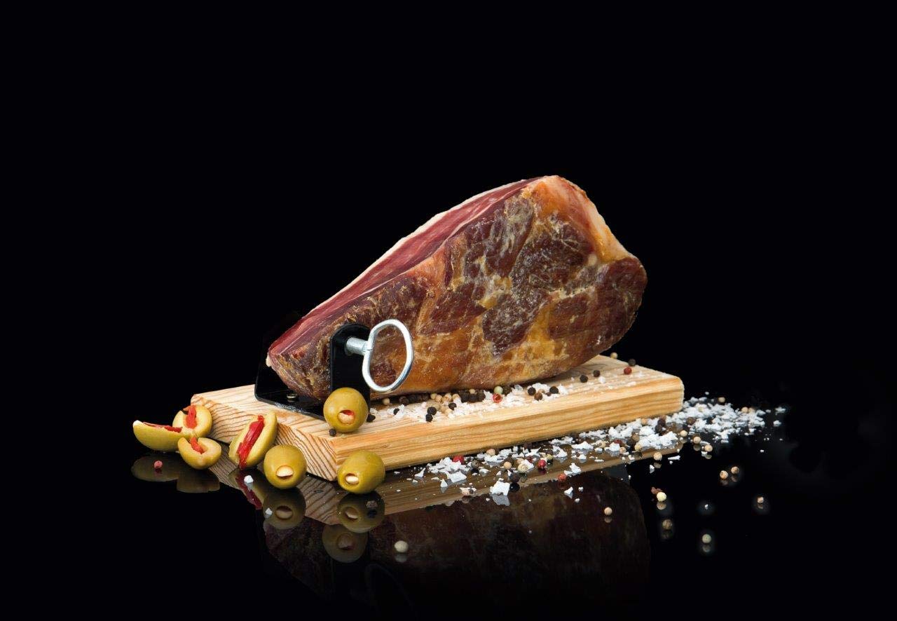 RAMOS Premium Serrano-Schinken | 1kg im Geschenkkarton | Schinkenbrett und -messer gratis | Oro reserva