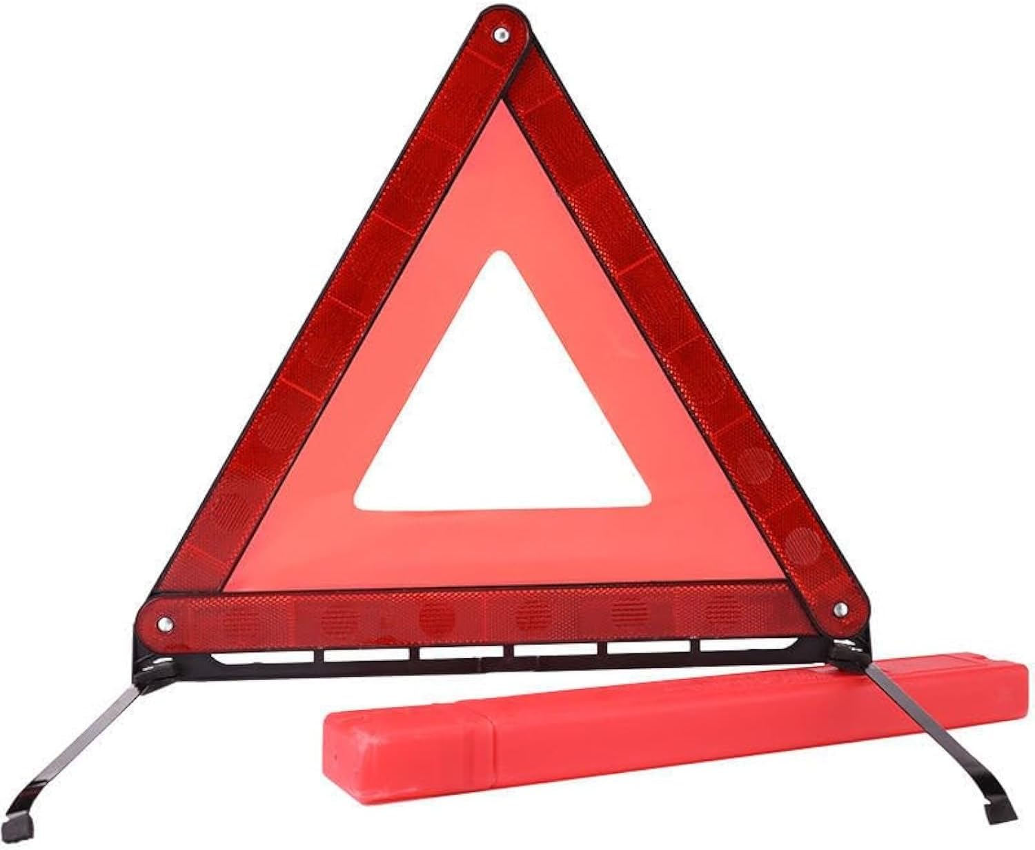 Warning Sign Car Tripod Car Flag, Reflector Plastic Foldable Tripods Warning Triangle, Alert Signs with Storage Box for Car Emergencies Accessories