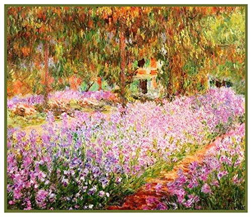 Orenco Originals Irises In The Garden By Claude Monet Counted Cross Stitch Pattern #TOP10