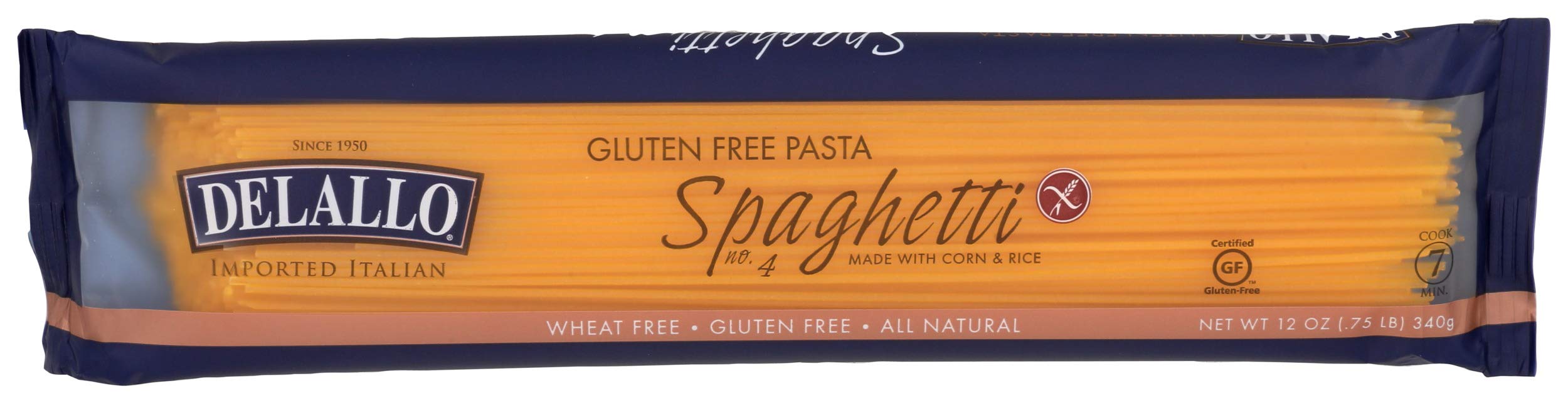 Cupful Delallo Pasta Gluten Free Corn and Rice Spaghetti, 12 oz(it)