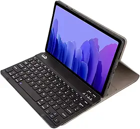 WB Capa com Teclado Para Tablet Samsung Galaxy Tab A7 10.4" Polegadas Couro Preto com duração de até 35 horas de bateria