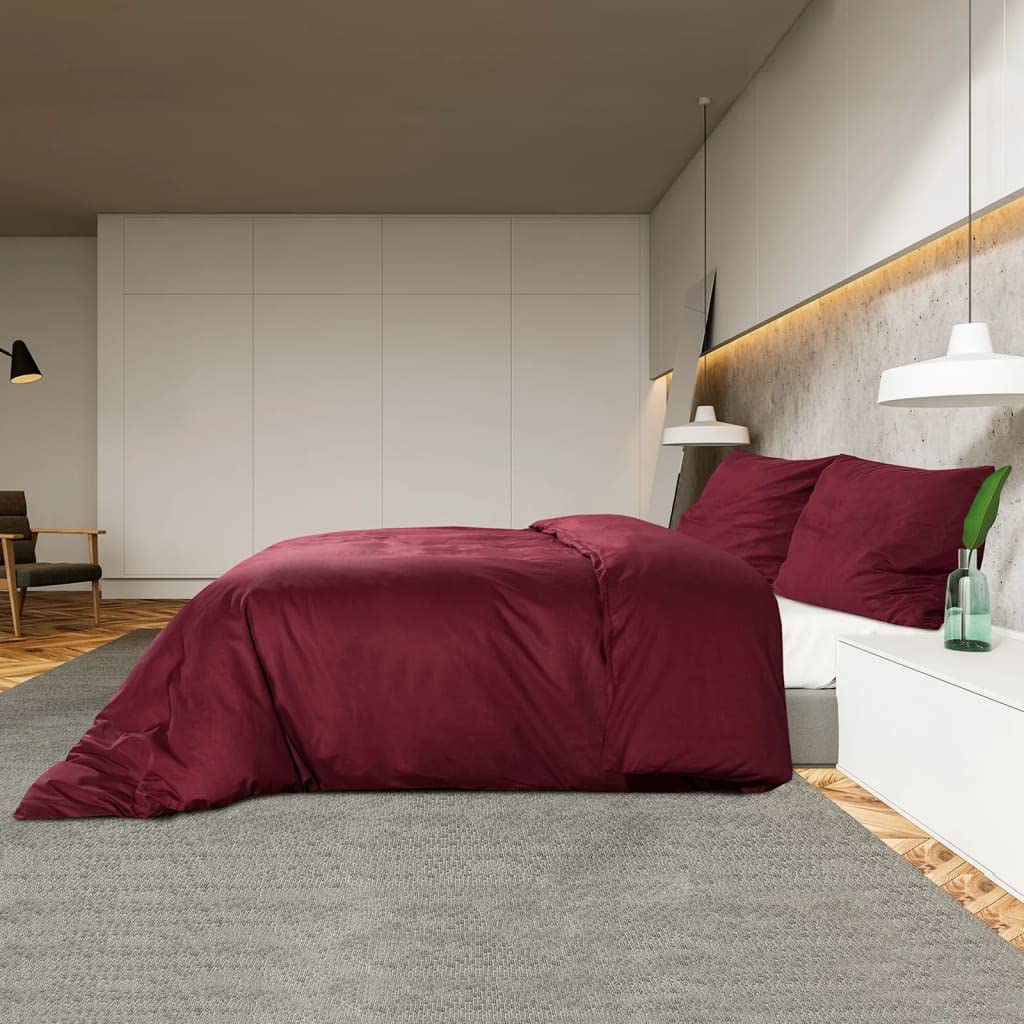 Generico Set Copripiumino bordò 200x200 cm in Cotone,Casa e Giardino,Biancheria,Lenzuola e Coperte,Copripiumini-136178