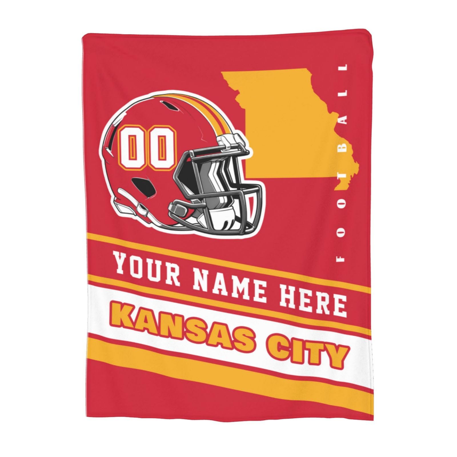 Custom Blanket Personalized Football Throw Blankets Customized Any Name and Number Blankets Soft Flannel Blankets for Men Women Teen Adults