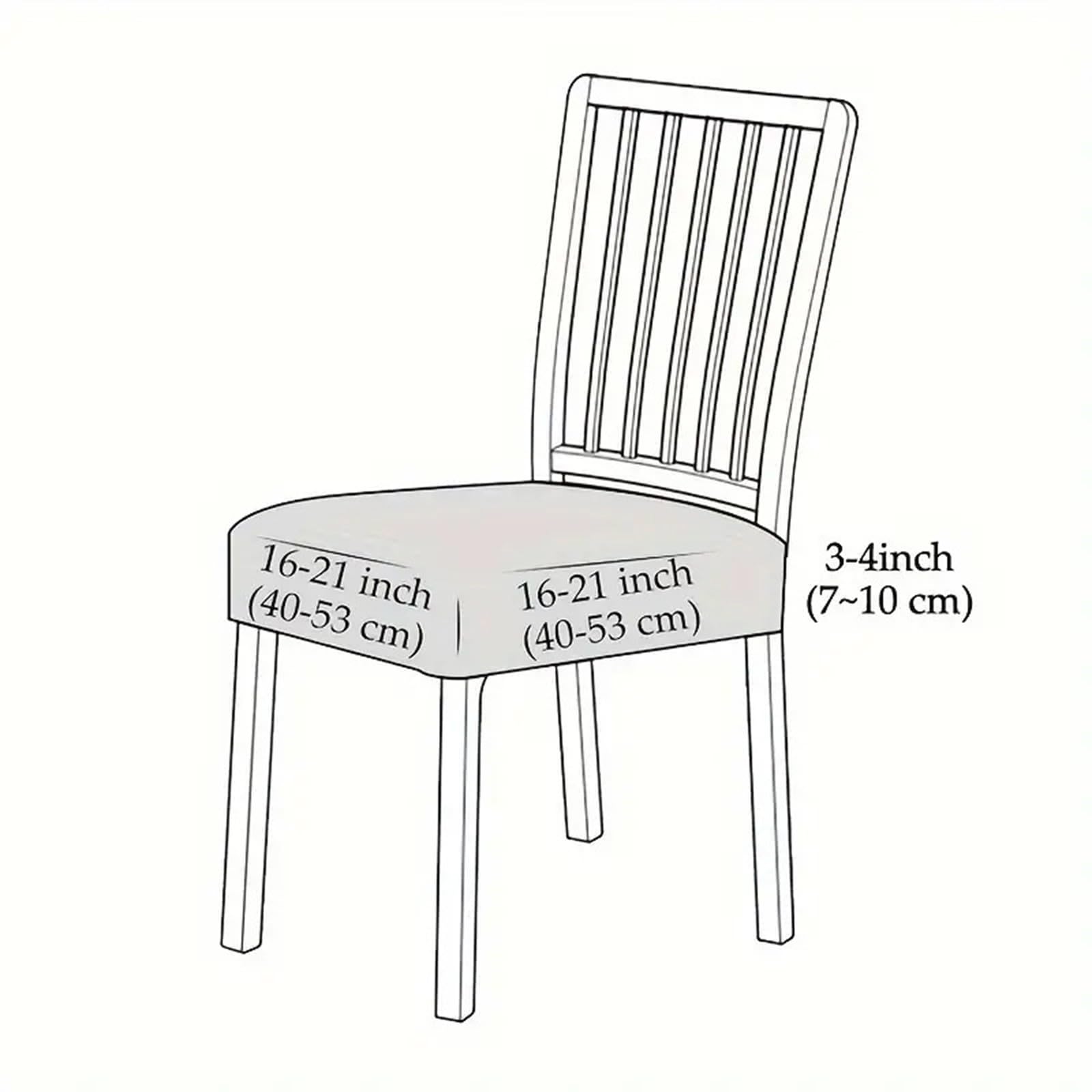 Stuhlhussen für Esszimmerstühle 2/4/6er-Set,Dehnbare Stuhlhussen,Abnehmbare und Waschbare Stuhlkissenbezüge für Esszimmer und Küche(C,6Pcs)
