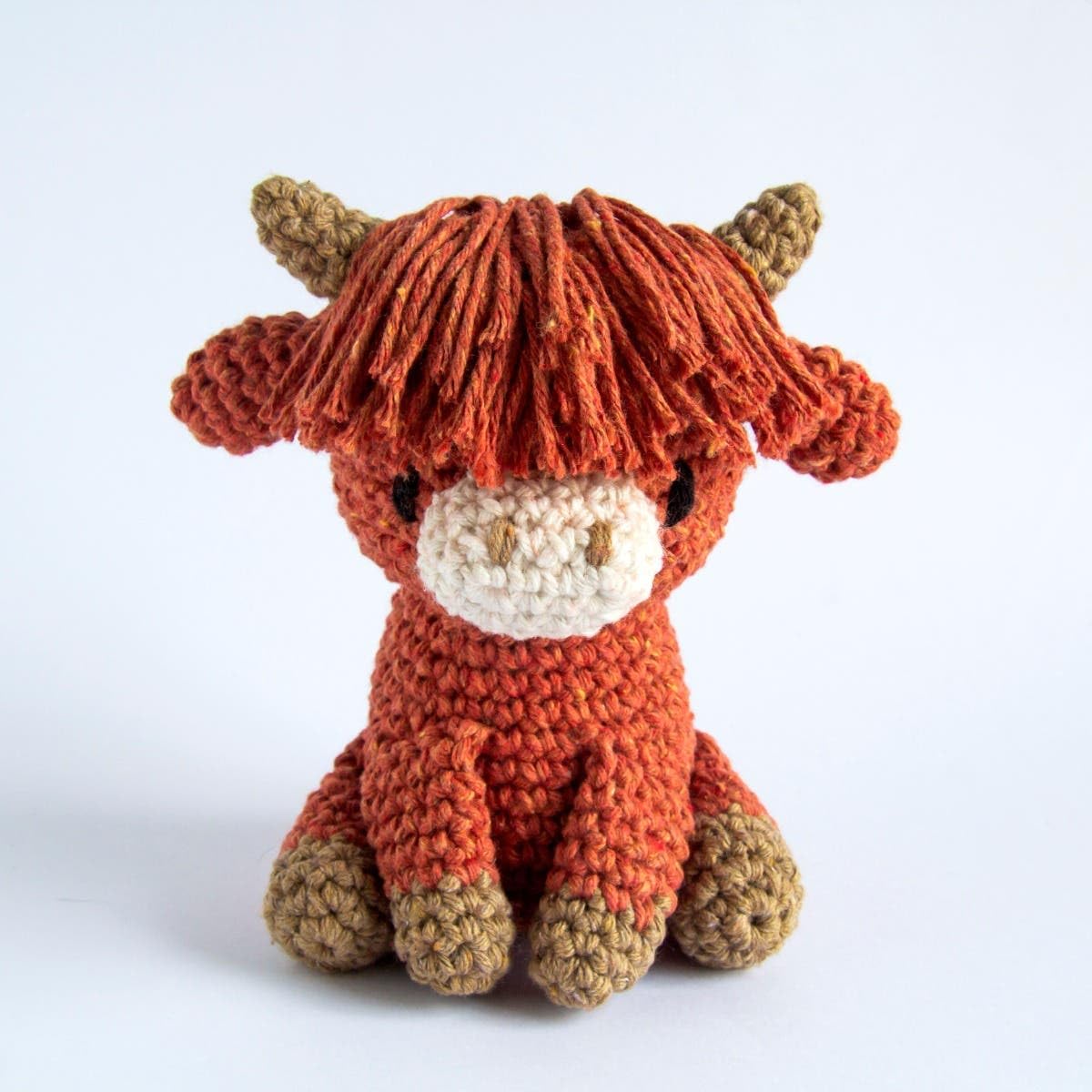 Hoooked PAK352 Eco Barbante Milano Solid Brick Cotton Highland Cow Crochet Amigurumi Kit