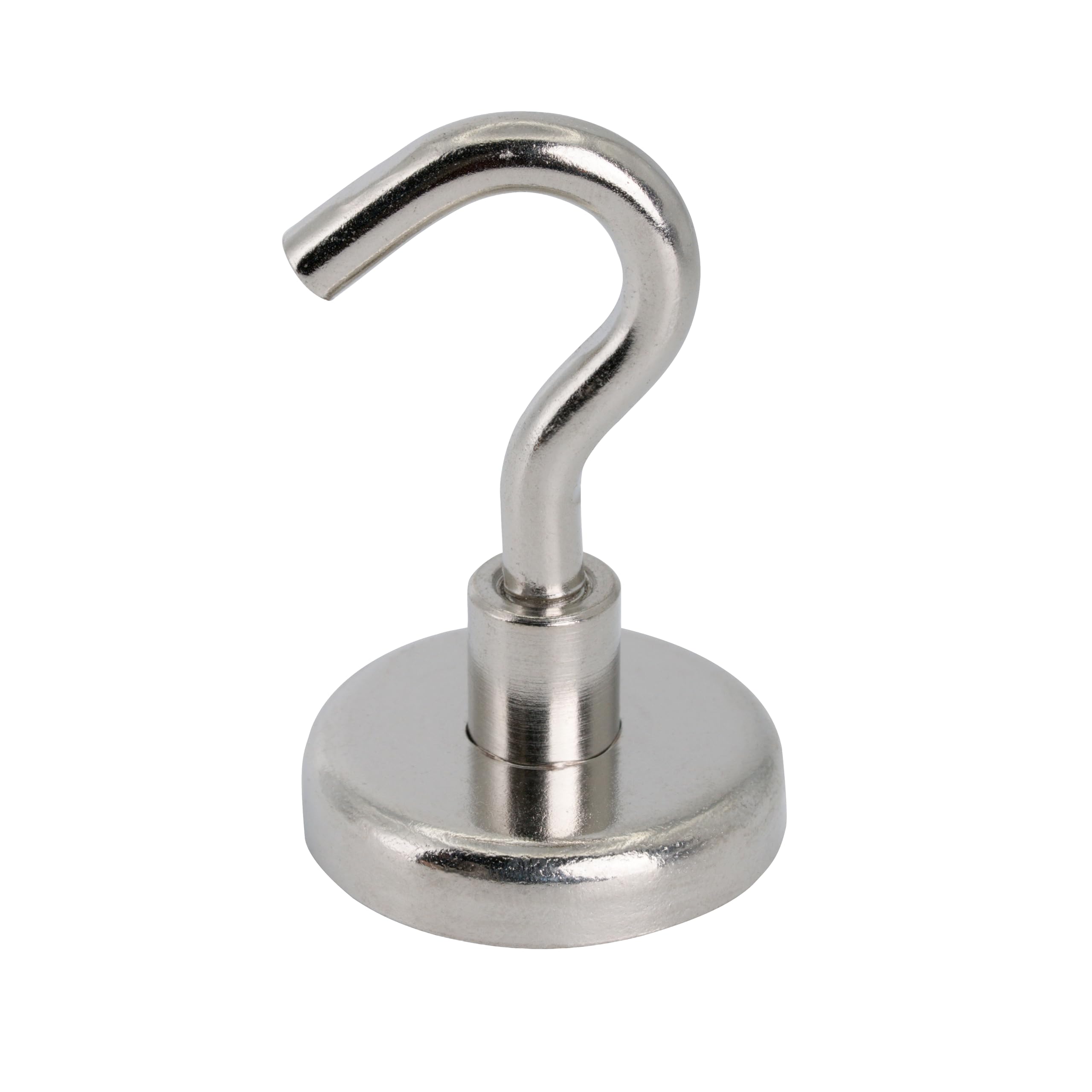 Ferrite Clamping Magnet with M6 Hook for Hanging, Holding or Displaying Items - 32mm dia - 5.8kg Pull - South