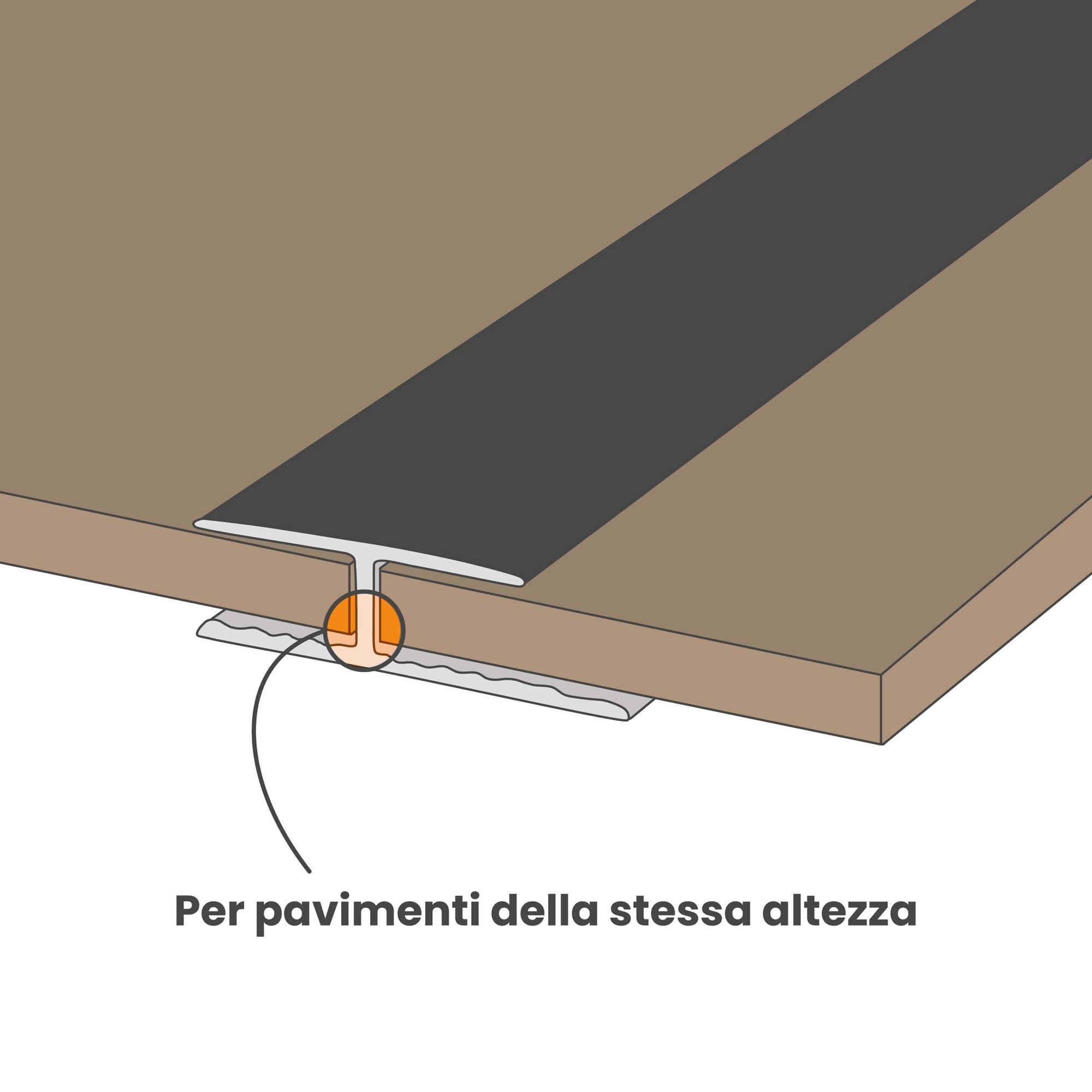 Profilo transizione, collegamento 200cm x 29mm Oro alluminio