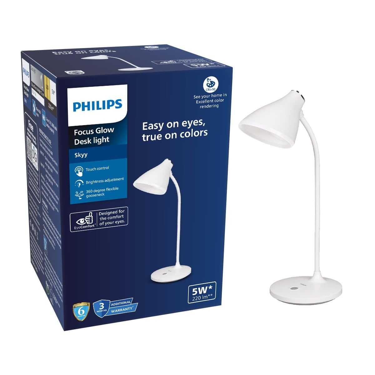 Philips Sky 5W Rechargeable Touch Controlled LED Table Lamp | Desk Lam