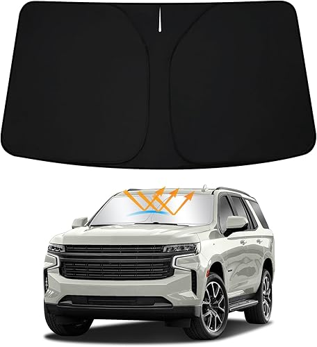 D-Lumina Parasol para parabrisas delantero para Chevy Tahoe 2021 2022 2023, parasol plegable para ventana delantera para rayos UV y protección solar