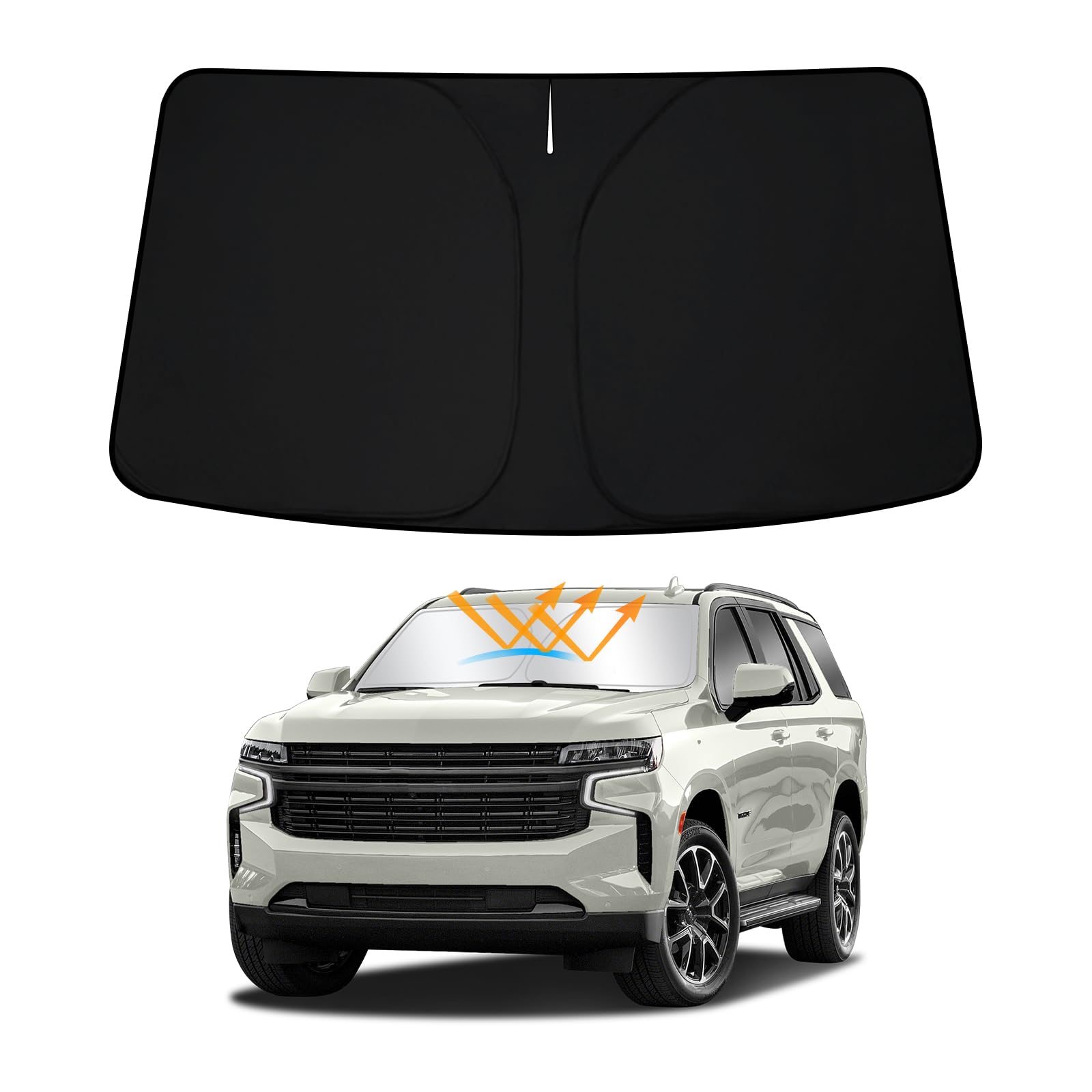 D-Lumina Parasole per parabrezza anteriore per 2021 2022 2023 Chevy Tahoe, parasole per finestra anteriore pieghevole per raggi UV e protezione solare Accessori interni