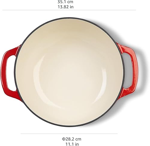 Vista 95 de Horno holandés cubierto de hierro fundido esmaltado Yaxa Basics, 6 cuartos de galón, color azul marino.