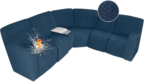 Miniatura 109 de ALIECOM Fundas 100% impermeables para sofá seccional reclinable en forma de L, funda elástica para sofá seccional reclinable de esquina, protector