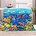 xczxc Couverture Peluche Poisson de mer coloré Super Douce Chaude 3D Flanelle Voyage Pique-Nique Chambre Canapé-Lit Literie Bébé Petite Couverture Drap de Lit Adulte Enfant 130x150cm