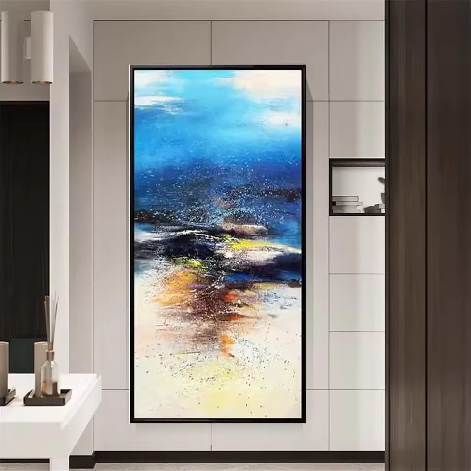 Toile pour habiller un grand mur vide - Décoration murale salon paysage océan