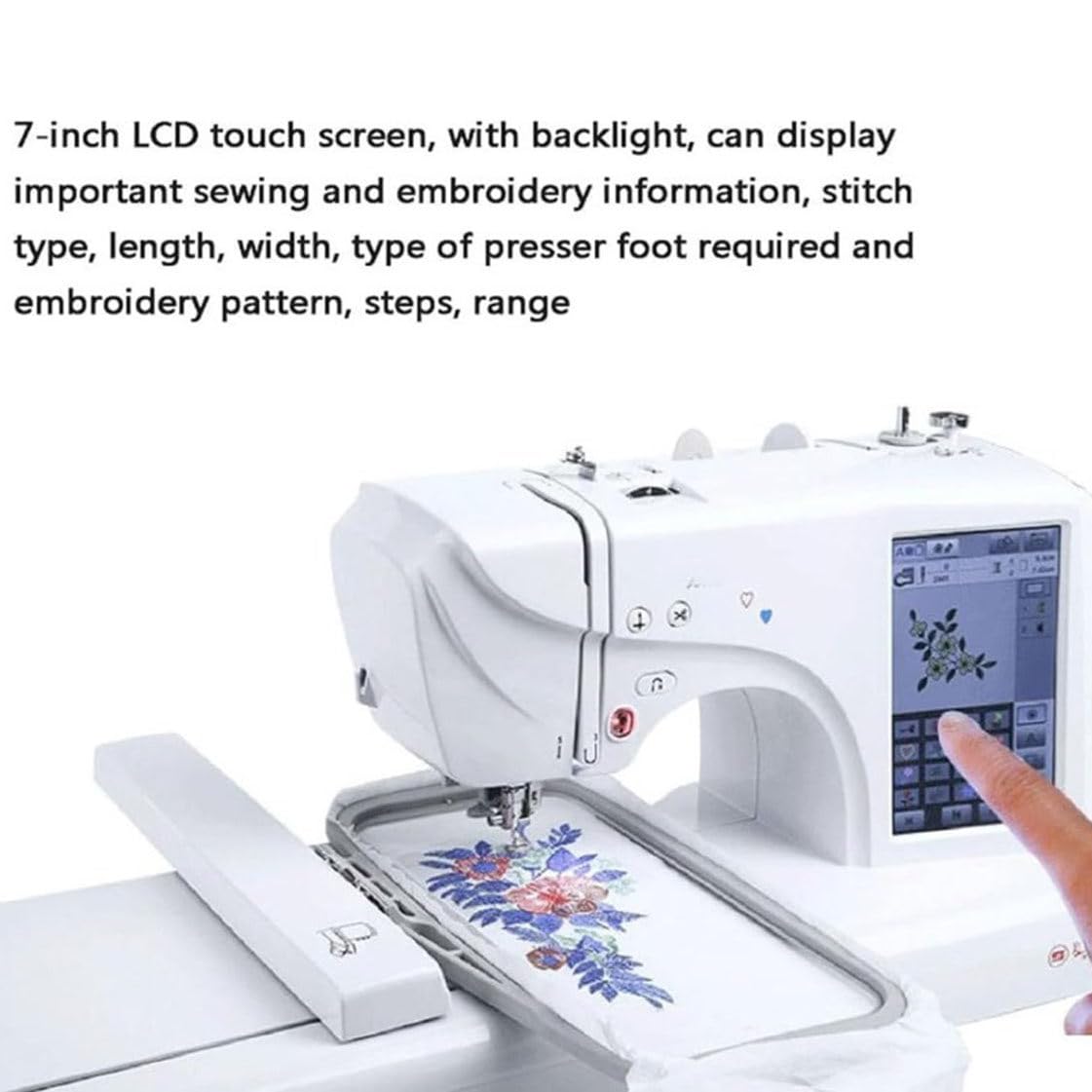 Macchina da Cucire Automatica Macchina da Ricamo Elettrica 158 Modelli Incorporati con Area di Ricamo 4" X 9,2" E Touch Screen LCD, 210 Lettere Incorporate E 30 Bordi Modello