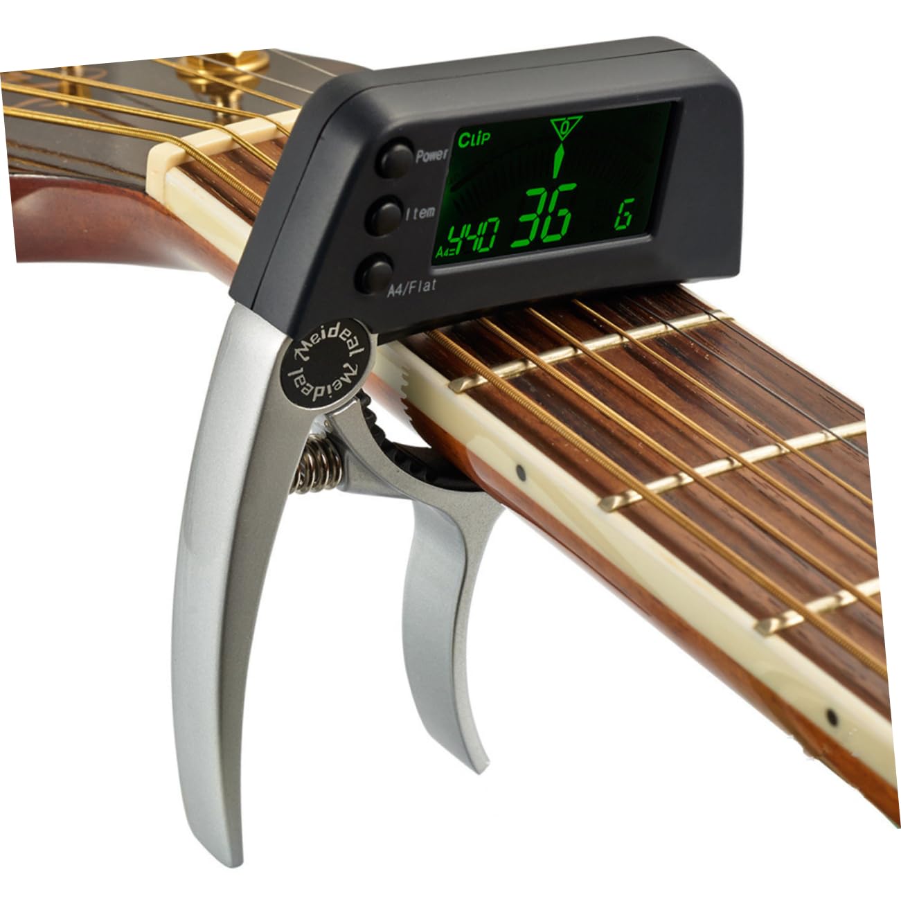 Toyvian 3stücke Elektronisches Gitarren-stimmgerät Und Kapodaster Clip Akustik Gitarre Lcd-anzeige Für Ukulele Und Banjo Silber