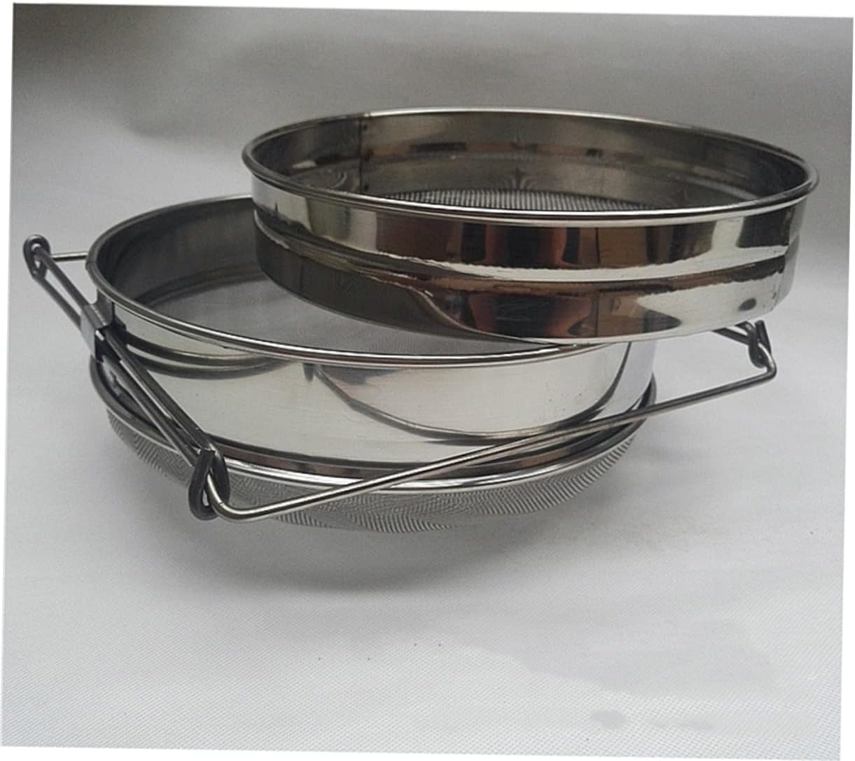 Unomor Strainer Double Sieve Stainless Steel Mesh Filter Beekeeping Filter Strainer 24cm x 10cm