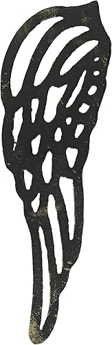 Miniatura 5 de Juego de 2 esculturas de pared de alas de ángel de hierro fundido con acabado dorado antiguo para decoración rústica del hogar, fácil de colgar,