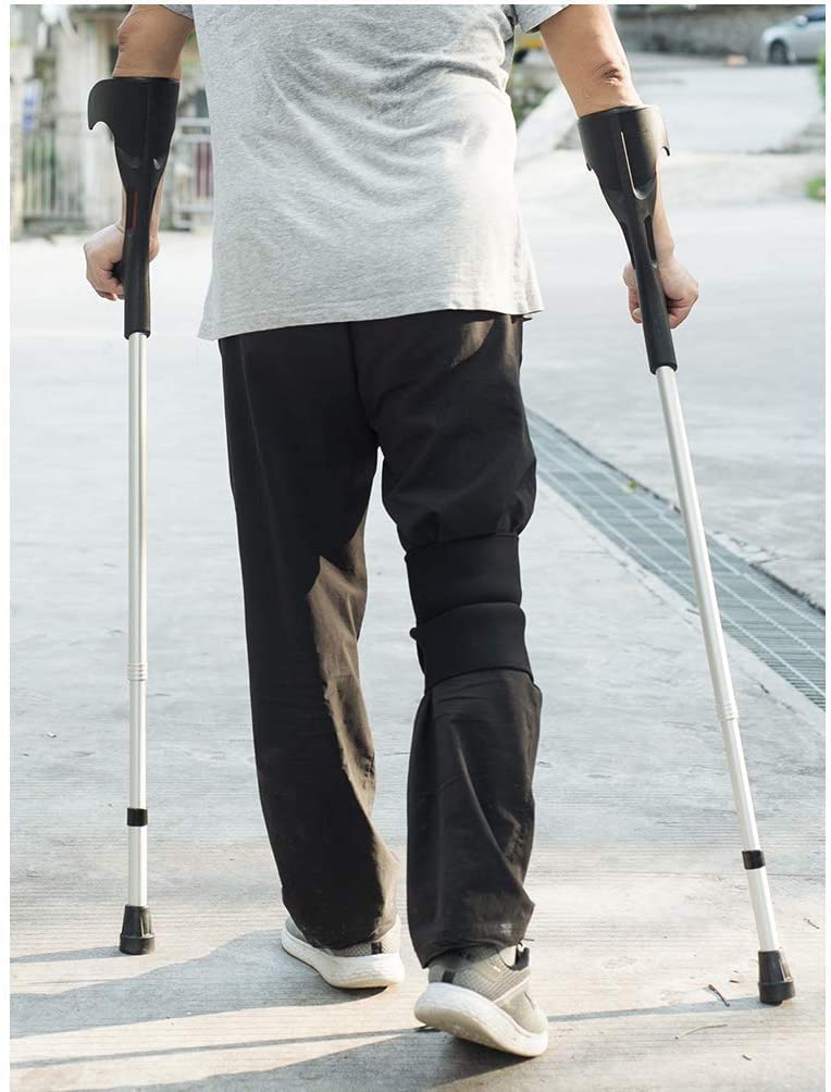 Kula łokciowa Lekka kula ortopedyczna z mankietem - regulowana, 14 regulowanych pod względem wysokości ograniczników - dla dorosłych o standardowym i wysokim wzroście Lekka kula ortopedyczna