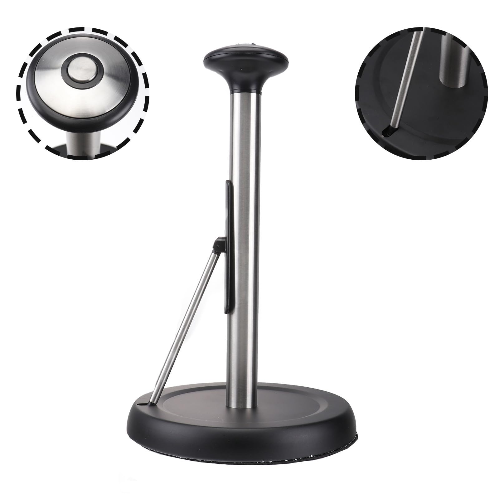 Portarotolo 1 Pezzo da Cucina Verticale in Acciaio Inox Nero | Organizer per Carta, Design Minimalista, Finitura Lucida, Struttura Semplice e Pratica