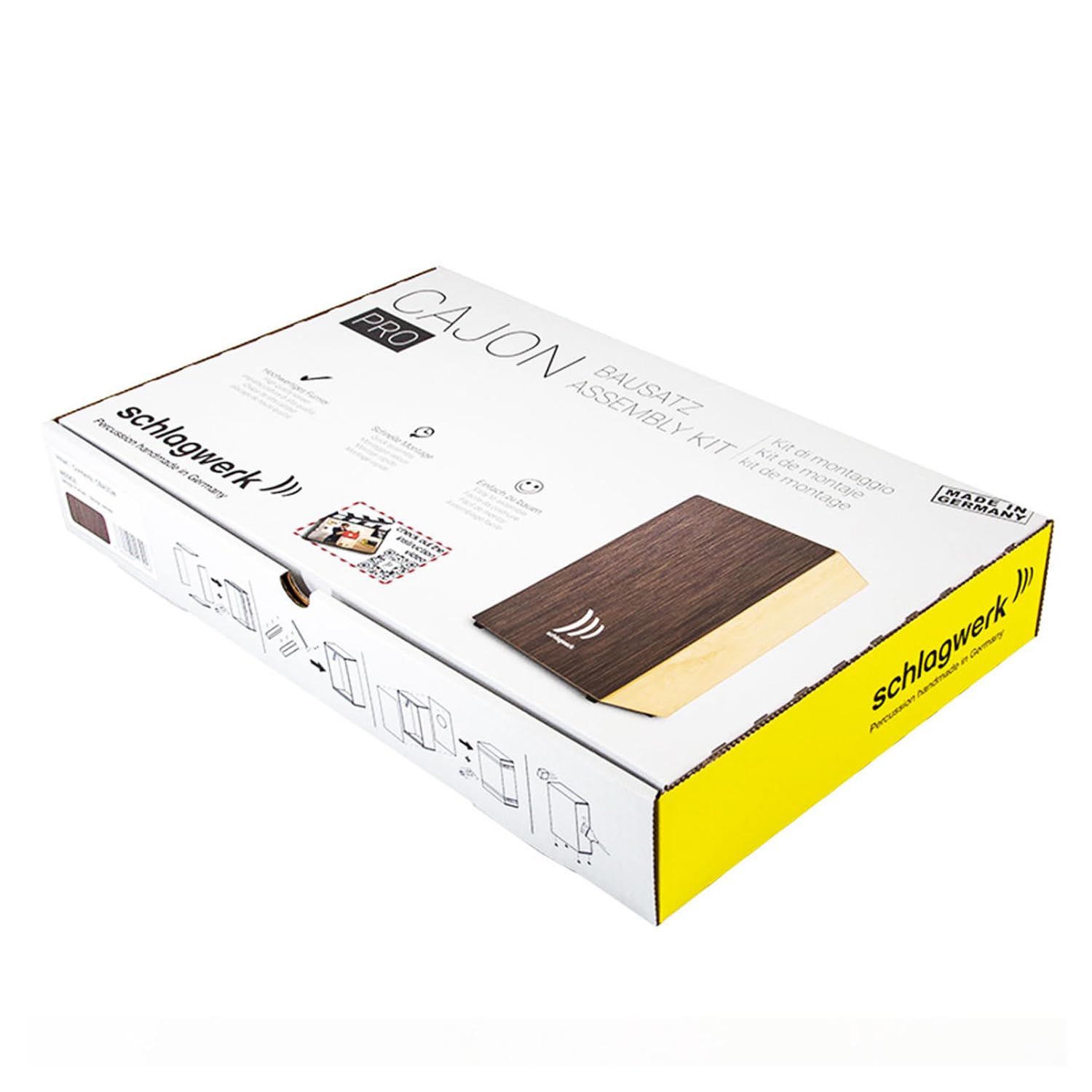 Schlagwerk CBA30SW - Cajón Pro Wenge, Instrumento Musical Cajón de Musica (incluye almohadilla de asiento y funda Keepdrum)