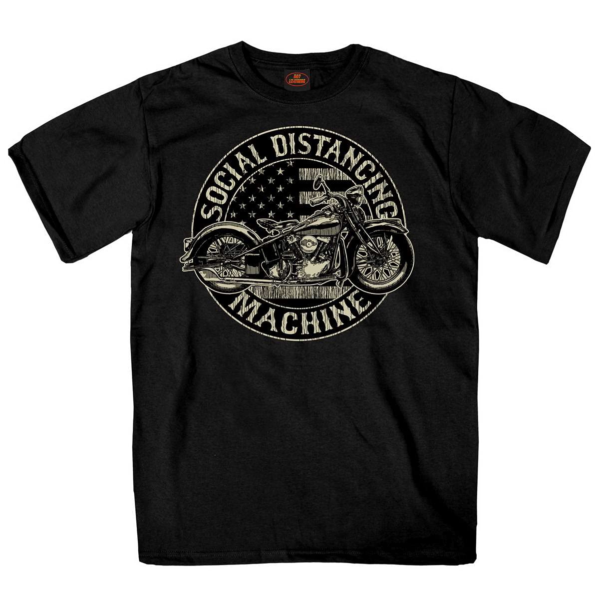 Hot Leathers GMS1475 Men's Social Distancing Machine Black Short Sleeve T-Shirt - Medium