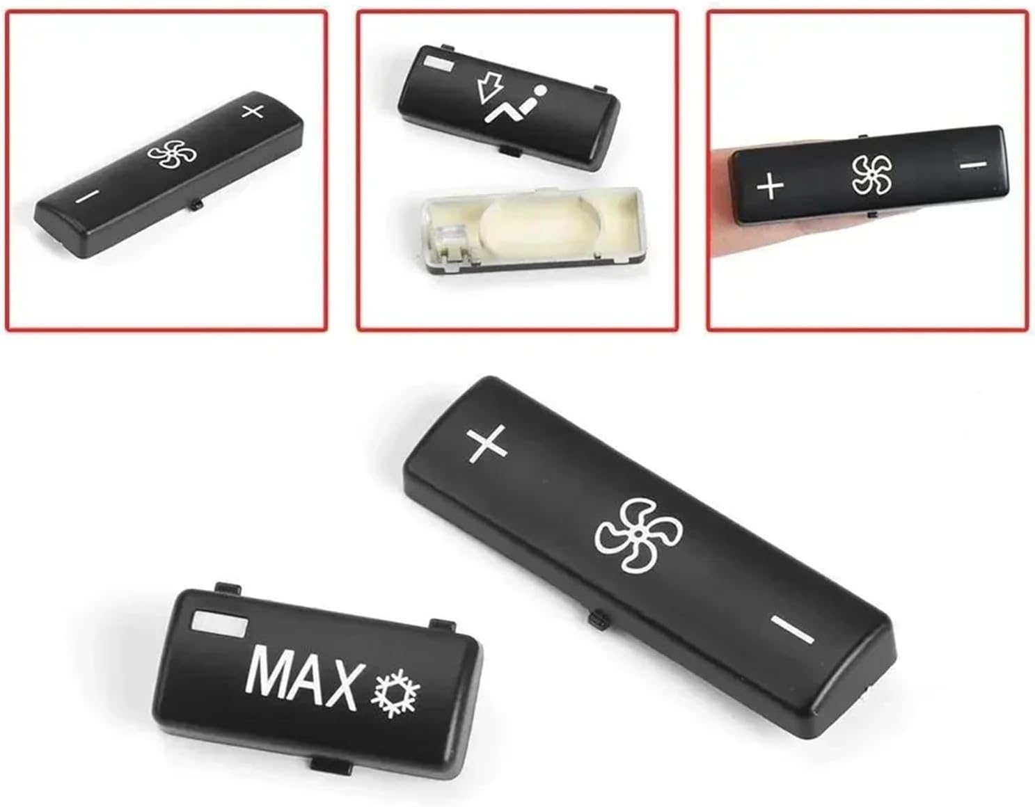 14 PCS Button Key Cap Car Air Conditioner A/C Control Panel Switch Button Key Cover Compatible for BMW 5 Series E39 E53 525 530I 540I M5 X5