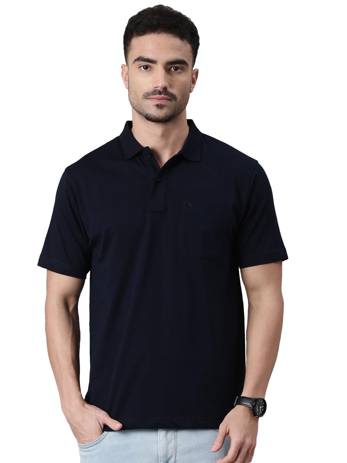 classic polo Men's Half Sleeve Polo Neck Authentic Fit Solid Cotton T-Shirt-picture-14