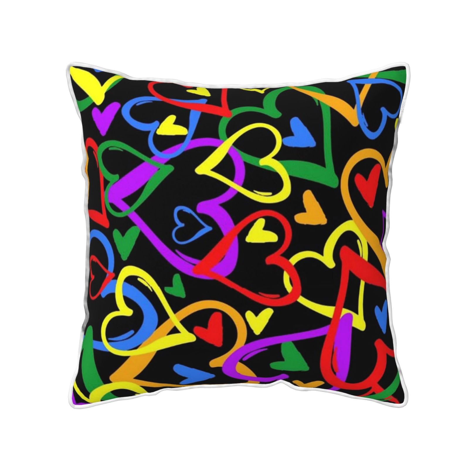 FZGGWYHL Gay Pride Rainbow printed Velvet Throw Pillow Cover Pillowcase