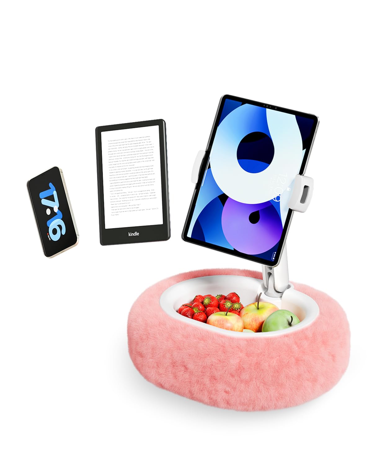 SupeDesk Soporte para tablet cama, cojín para Kindle, soporte para iPad, compatible con dispositivos de 4 a 11 pulgadas, soporte para teléfono móvil, soporte para Kindle, para sofá, regazo, cama, para