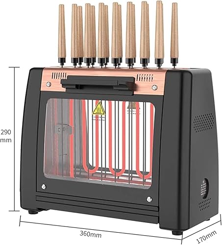 Miniatura 5 de Parrilla eléctrica para barbacoa, 1200 W, sin humo, 360 °, brochetas de cordero giratorias automáticas, parrilla vertical, cocina kebabs, brochetas