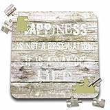 3dRose Typography Quote on Wood Happiness is not a Situation but a Way of Life - Puzzle, 10 by 10-inch (pzl_264833_2)