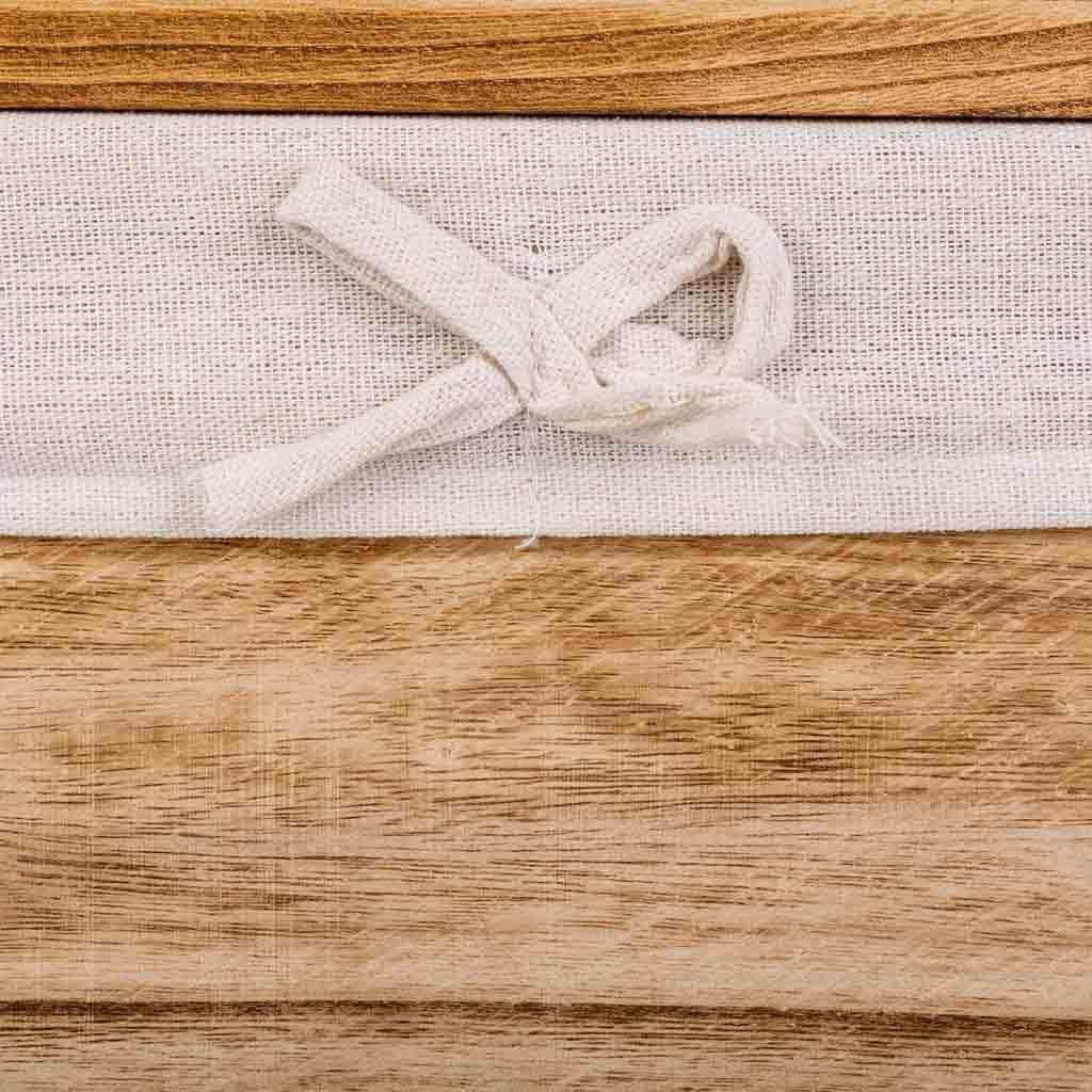 WANDERLUST DECO Cestos Ropa de Madera Set 2 pzas 40x30x54-34x26x47