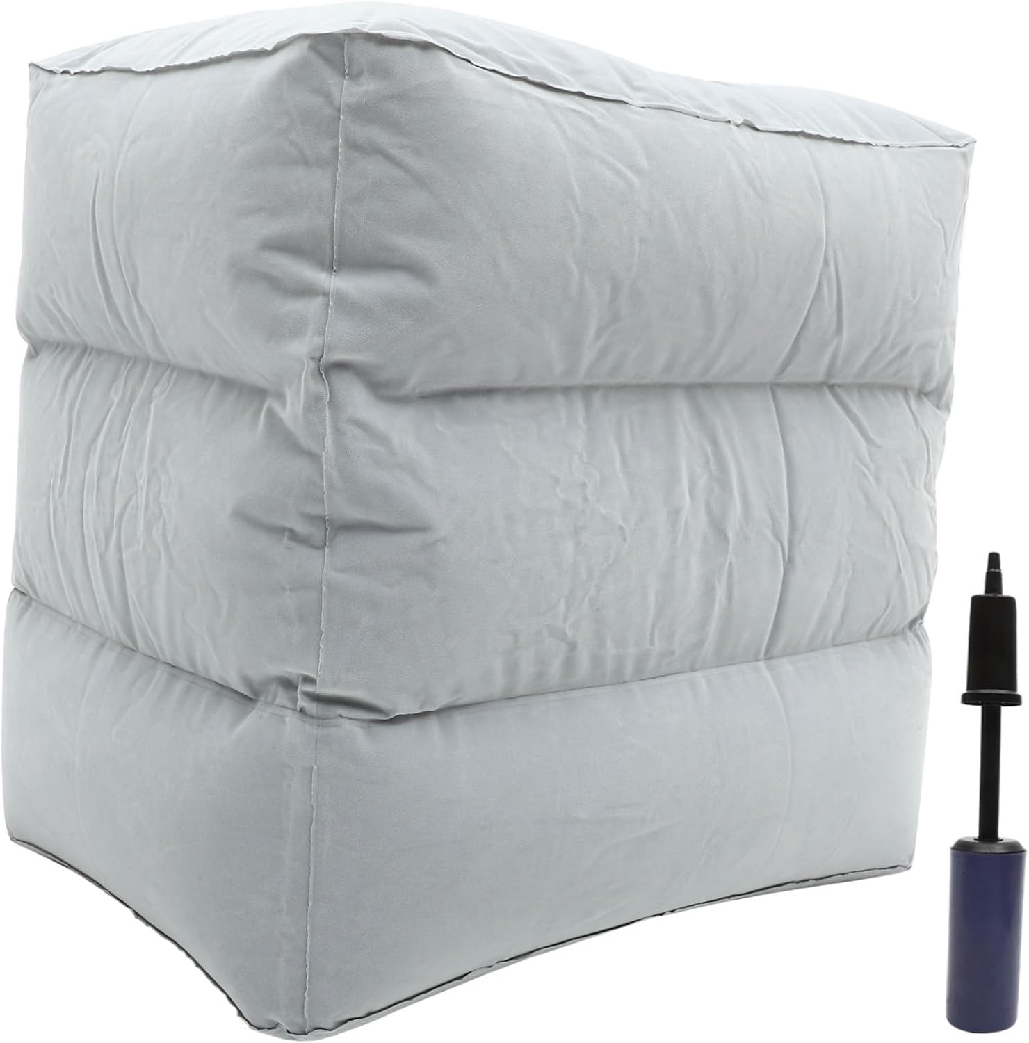Generic Inflatable Foot Rest Pillow Adjustable Height for Travel Airplane Train Car for Swelling Reduction and Improved Circulation Random