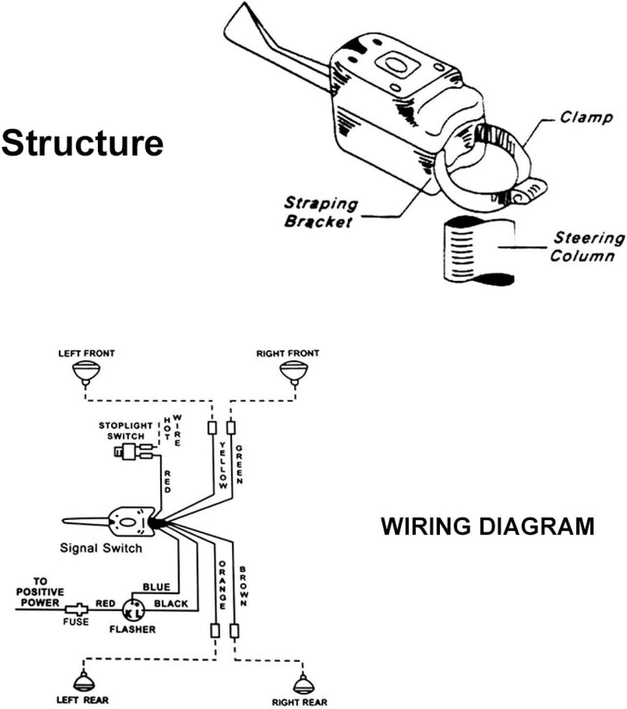 Turn Switch, 12V Universal Street Hot Rod Turn Switch Steering Column Switches Compatible with