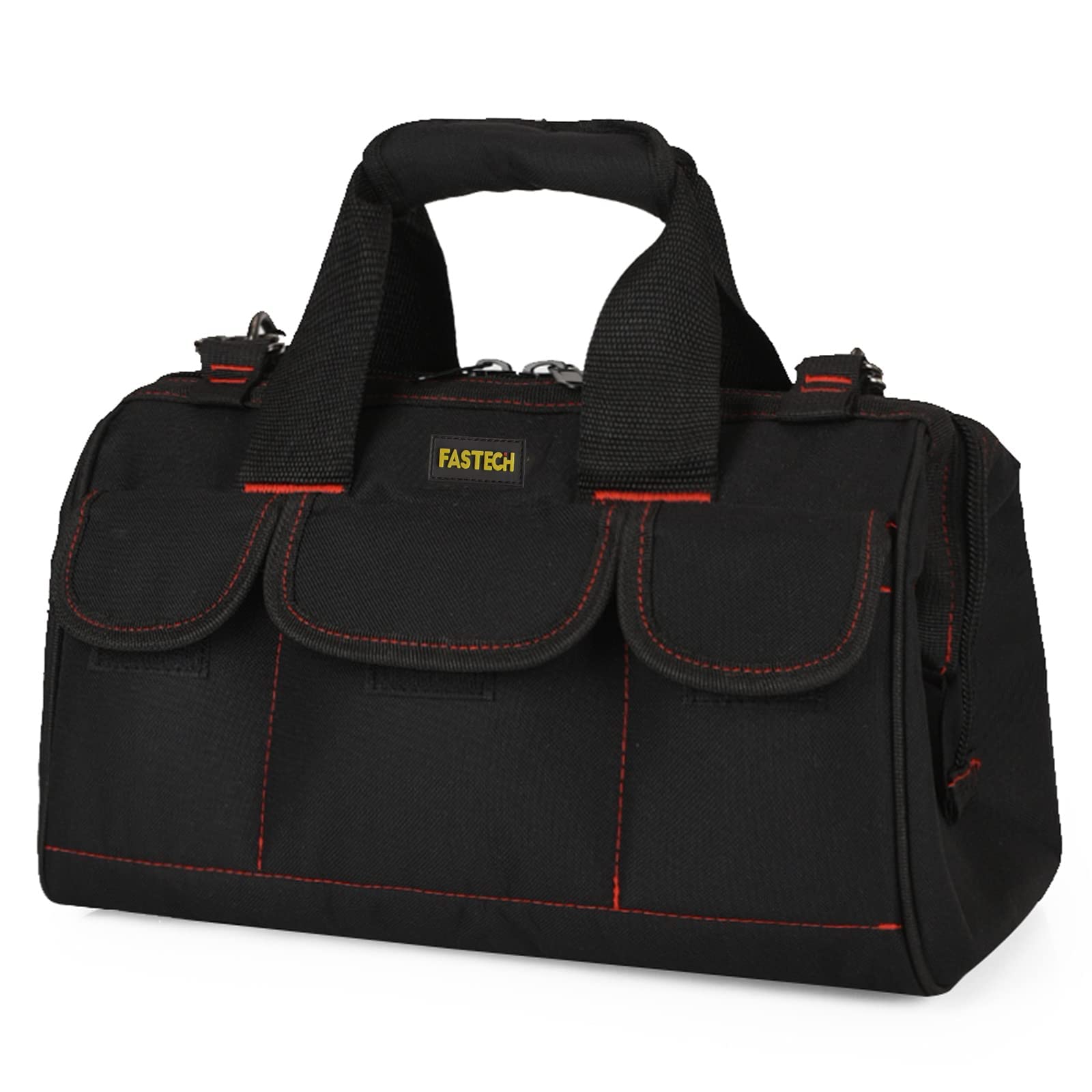 FASTECH22-inch Heavy Duty Tool Bag with Wide Mouth for Tool Storage, Carrier and Organizer, Tool Bag for Men, Wide Mouth Tool Bag with Inside Pockets (22Inch)