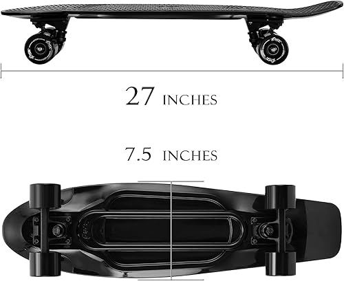 Miniatura 6 de KMX Patineta de 22 y 27 pulgadas, patineta Cruiser clásica para principiantes y patinadores avanzados, mini tabla de crucero para niños, niñas,
