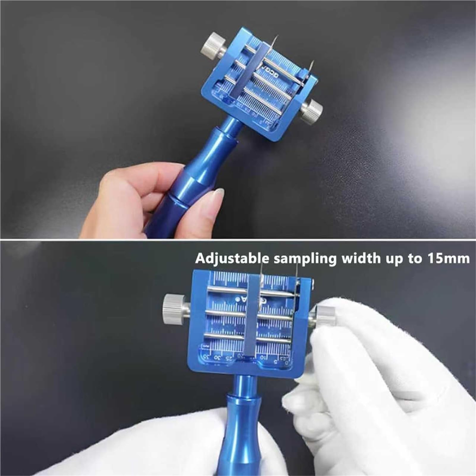 Couteau à film étirable en plastique, coupe-ruban réglable avec lame en alliage d'acier, erreur ± 0,05 mm, largeur 5-32 mm, idéal pour rubans adhésifs et sacs d'emballage