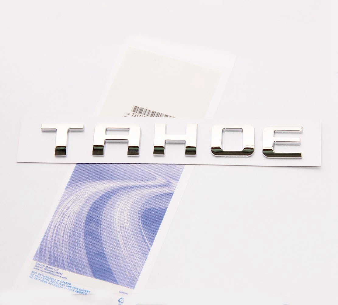 Yoaoo 1x OEM Tahoe Emblems Letter Badge Compatible with for Tahoe Glossy 2007-2019 (Chrome)