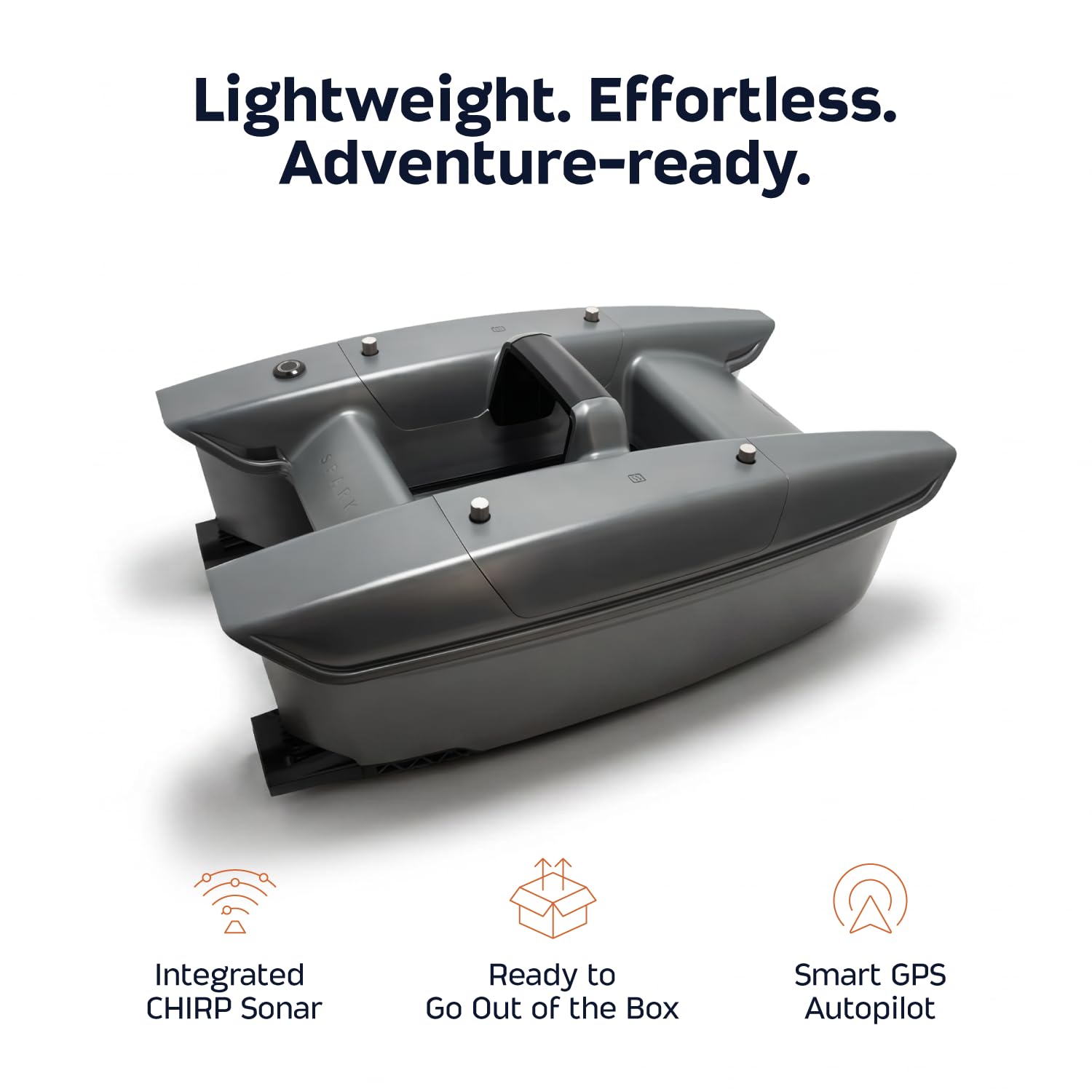 Deeper SPARK Inteligentna łódź na przynęty z aplikacją Fish Deeper i sonarem CHIRP, GPS Autopilot, do łowienia karpi, sterowania telefonem i tabletem, przenośna łódź wędkarska RC o zasięgu 150 m / 492